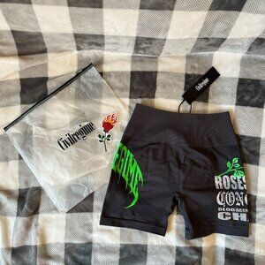 NWT! CIVIL REGIME Heavy Chaos Kelly Seamless Short [SMALL] in Stone (Star Wars)